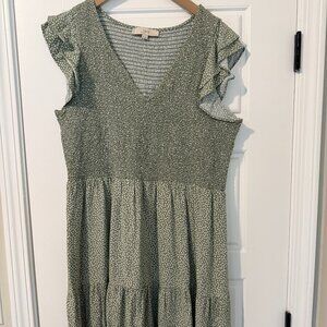 LOFT Green Swing Dress, XL